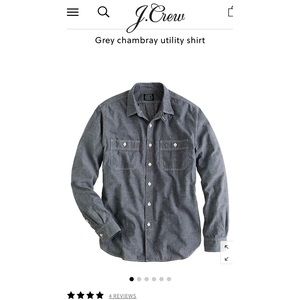 J. Crew Men’s Long Sleeve Grey Chambray Shirt